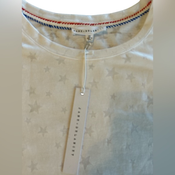 Jane & Delancey Women's Blouse Top w/ Stars Short Sleeve Plus Size 3X White NWT. - Picture 7 of 13